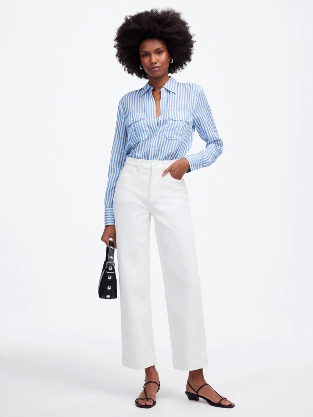 Madewell - Petite White Perfect Vintage Wide-Leg Crop Jean